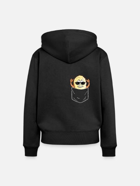 Knoblauch Knoblauchbrot Essen Geschenk - Frauen Premium Bio Zip Hoodie - Schwarz
