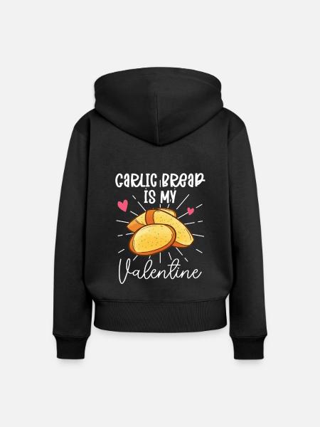Knoblauch Knoblauchbrot Essen Geschenk - Frauen Premium Bio Zip Hoodie - Schwarz