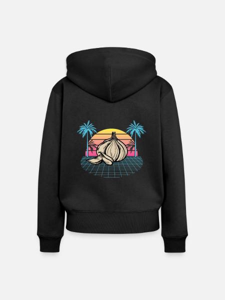 Knoblauch Knoblauchbrot Essen Geschenk - Frauen Premium Bio Zip Hoodie - Schwarz