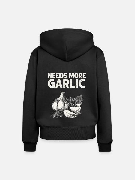 Knoblauch Knoblauchbrot Essen Geschenk - Frauen Premium Bio Zip Hoodie - Schwarz