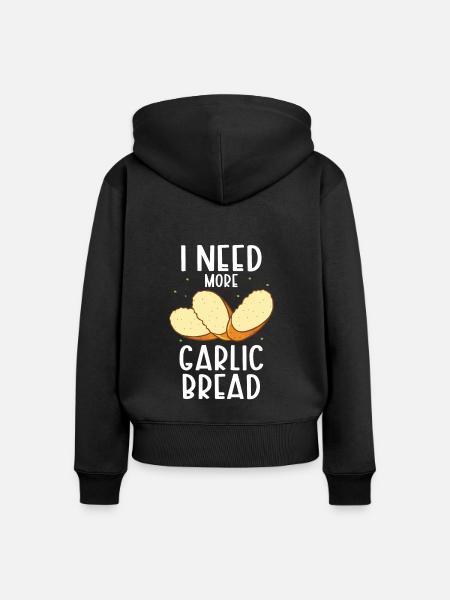 Knoblauch Knoblauchbrot Essen Geschenk - Frauen Premium Bio Zip Hoodie - Schwarz