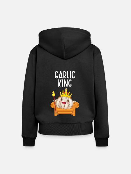 Knoblauch Knoblauchbrot Essen Geschenk - Frauen Premium Bio Zip Hoodie - Schwarz