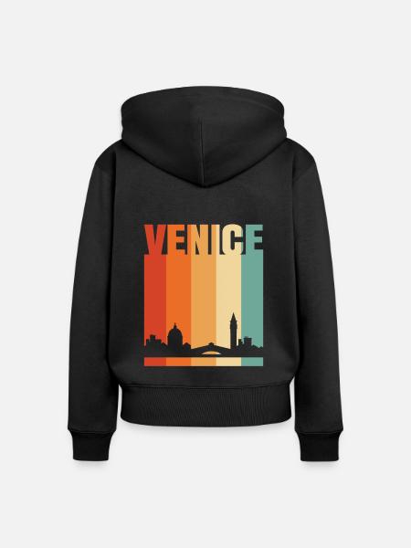 Venice - Frauen Premium Bio Zip Hoodie - Schwarz