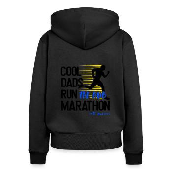 Marathon April 17, 2023 at the Hub of the Universe - Women's Premium Organic Zip Hoodie - black - Back - Julia (174cm)