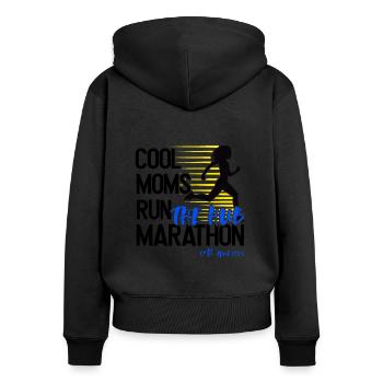 Marathon April 17, 2023 at the Hub of the Universe - Women's Premium Organic Zip Hoodie - black - Back - Julia (174cm)