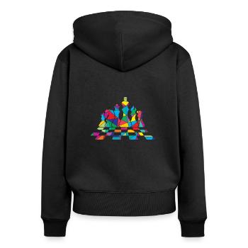 Schach Polygon Schachfigur - Frauen Premium Bio Zip Hoodie - Schwarz - Hinten - Julia (174cm)