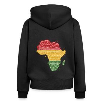 Afrika - Mali - Kontinent - Frauen Premium Bio Zip Hoodie - Schwarz - Hinten - Julia (174cm)