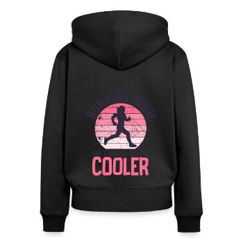 Laufen Sie 26,2 Meilen Marathon Herausforderung - Frauen Premium Bio Zip Hoodie - Schwarz - Hinten - Julia (174cm)