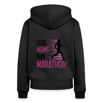 Laufen Sie 26,2 Meilen Marathon Herausforderung - Frauen Premium Bio Zip Hoodie - Schwarz - Hinten - Julia (174cm)
