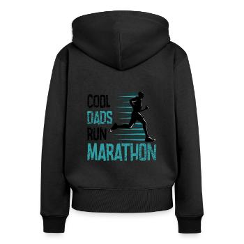 Laufen Sie 26,2 Meilen Marathon Herausforderung - Frauen Premium Bio Zip Hoodie - Schwarz - Hinten - Julia (174cm)