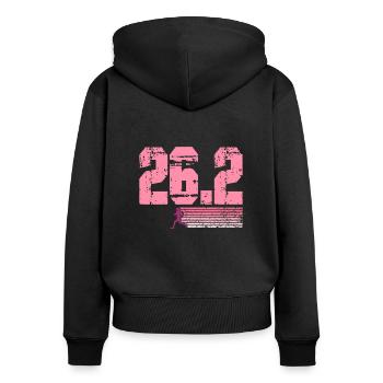 Laufen Sie 26,2 Meilen Marathon Herausforderung - Frauen Premium Bio Zip Hoodie - Schwarz - Hinten - Julia (174cm)