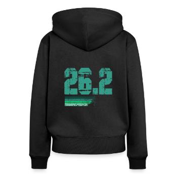 Laufen Sie 26,2 Meilen Marathon Herausforderung - Frauen Premium Bio Zip Hoodie - Schwarz - Hinten - Julia (174cm)