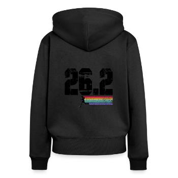 Laufen Sie 26,2 Meilen Marathon Herausforderung - Frauen Premium Bio Zip Hoodie - Schwarz - Hinten - Julia (174cm)