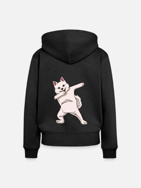 American Eskimo - Frauen Premium Bio Zip Hoodie - Schwarz
