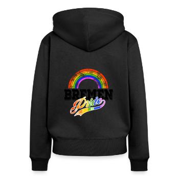 Pride Bremen - Frauen Premium Bio Zip Hoodie - Schwarz - Hinten - Julia (174cm)
