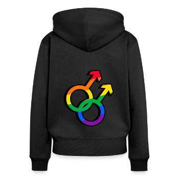 Pride - Women's Premium Organic Zip Hoodie - black - Back - Julia (174cm)
