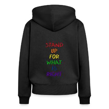 Pride LGBT Statement - Women's Premium Organic Zip Hoodie - black - Back - Julia (174cm)