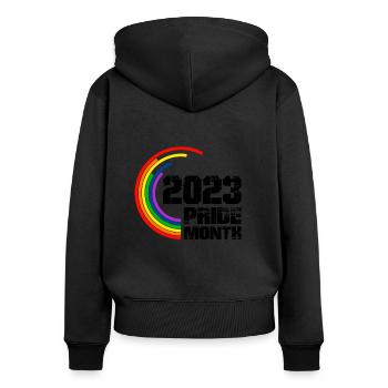Pride 2023 LGBT Statement - Women's Premium Organic Zip Hoodie - black - Back - Julia (174cm)
