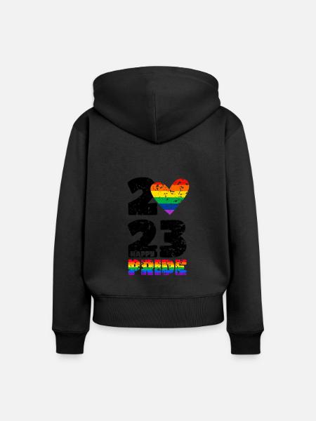 Happy Pride 2023 - Frauen Premium Bio Zip Hoodie - Schwarz