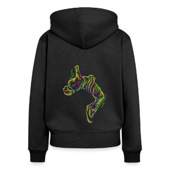Parkour Backflip - Frauen Premium Bio Zip Hoodie - Schwarz - Hinten - Julia (174cm)