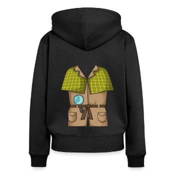 Detective Costume - Women's Premium Organic Zip Hoodie - black - Back - Julia (174cm)