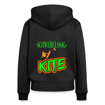 Schwerelosigkeit Kitesurfen Kiten für Kiter - Frauen Premium Bio Zip Hoodie - Schwarz - Hinten - Julia (174cm)
