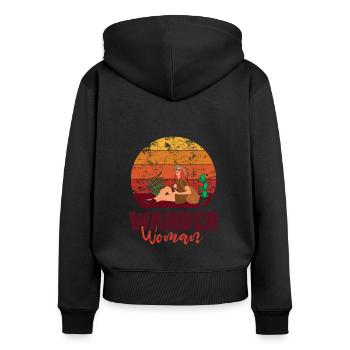 Wander Women in Nature - Women's Premium Organic Zip Hoodie - black - Back - Julia (174cm)