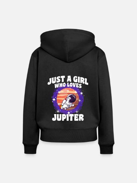Mädchen Jupiter Geschenk - Frauen Premium Bio Zip Hoodie - Schwarz