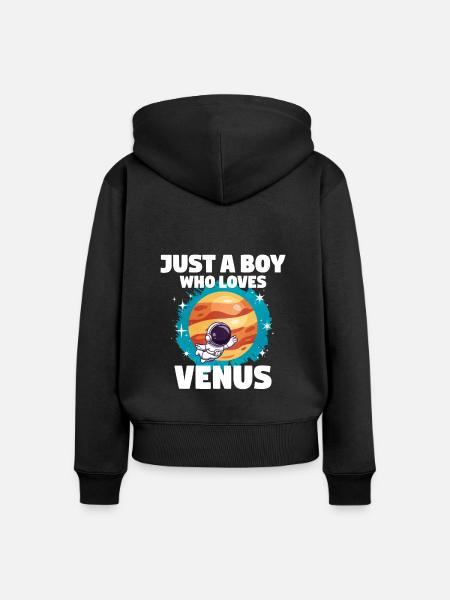 Venus Planet Geschenk - Frauen Premium Bio Zip Hoodie - Schwarz