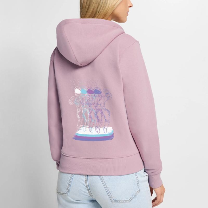 Astronaute de l’espace multiple du système solaire Sweat à capuche zippé Premium bio Femme
