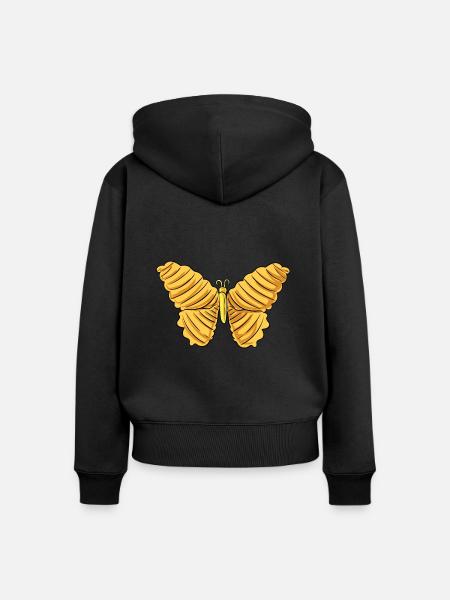 Chips Essen Snacks Süßigkeiten Geschenk - Frauen Premium Bio Zip Hoodie - Schwarz