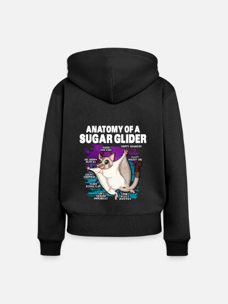 Flughörnchen - Frauen Premium Bio Zip Hoodie - Schwarz