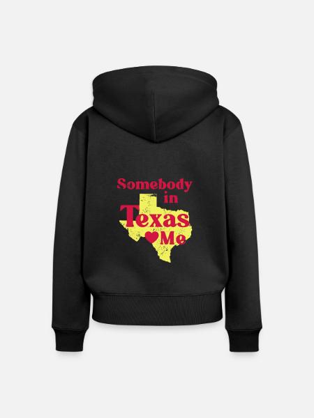 Texas - Frauen Premium Bio Zip Hoodie - Schwarz