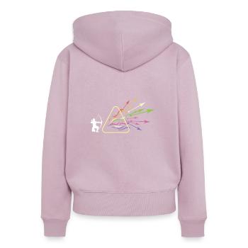 Prisma Bowhunter Licht Dreieck Lichtspektrum - Frauen Premium Bio Zip Hoodie - Altrosa - Hinten - Julia (174cm)
