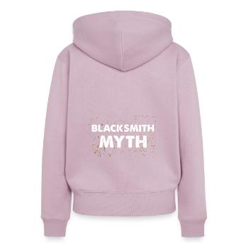 Blacksmith Myth Iron Hoof Blacksmith Profession - Women's Premium Organic Zip Hoodie - dusky pink - Back - Julia (174cm)
