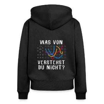 Was Von Verstehst Du Nicht Modular Synthesizer - Frauen Premium Bio Zip Hoodie - Schwarz - Hinten - Julia (174cm)