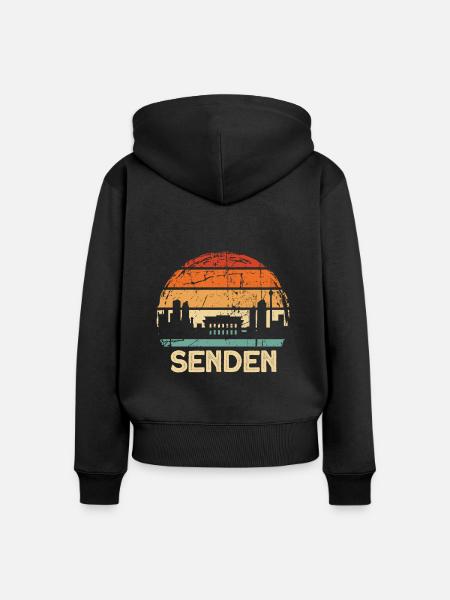 Senden - Frauen Premium Bio Zip Hoodie - Schwarz