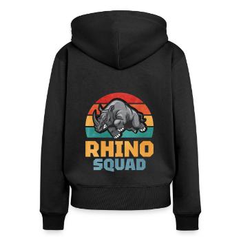 Rhinocéros - Sweat à capuche zippé Premium bio Femme - noir - Dos - Julia (174cm)