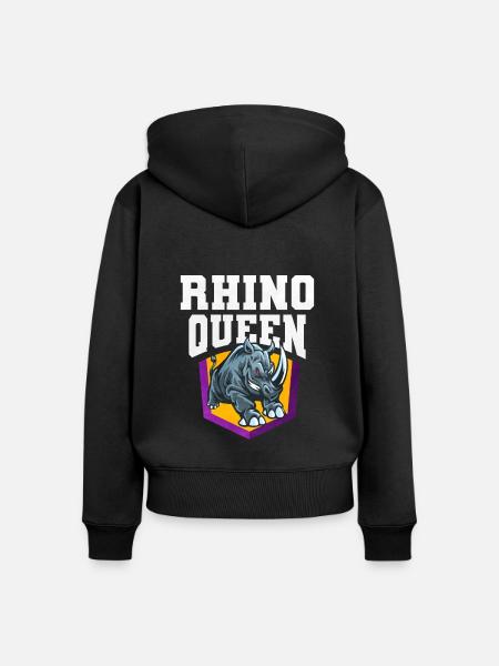 Nashorn - Frauen Premium Bio Zip Hoodie - Schwarz