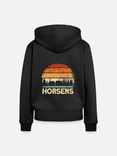 Horsens - Frauen Premium Bio Zip Hoodie - Schwarz