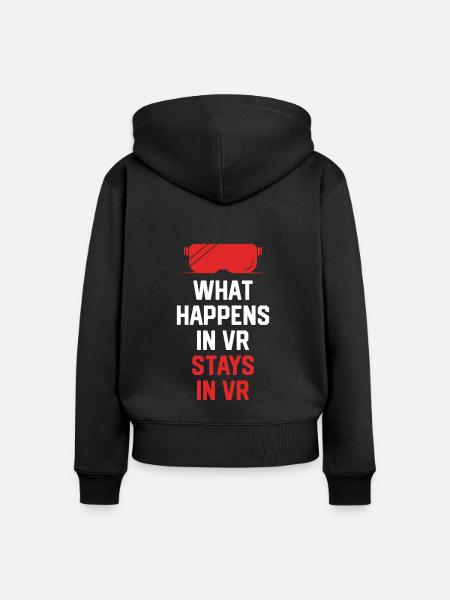 Virtual Reality VR Geschenk - Frauen Premium Bio Zip Hoodie - Schwarz