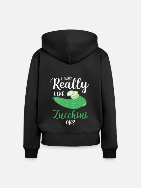 Zucchini - Frauen Premium Bio Zip Hoodie - Schwarz