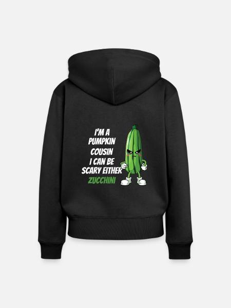 Zucchini - Frauen Premium Bio Zip Hoodie - Schwarz