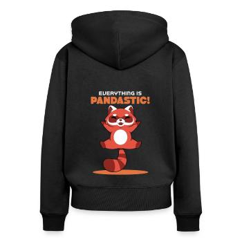 Everything is pandastic - Women's Premium Organic Zip Hoodie - black - Back - Julia (174cm)