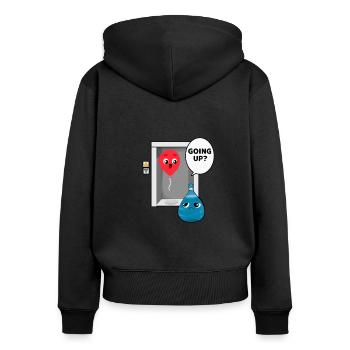 Ascenseur à ballons Dire - Sweat à capuche zippé Premium bio Femme - noir - Dos - Julia (174cm)