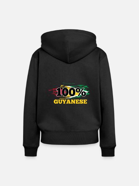 Guyana - Frauen Premium Bio Zip Hoodie - Schwarz
