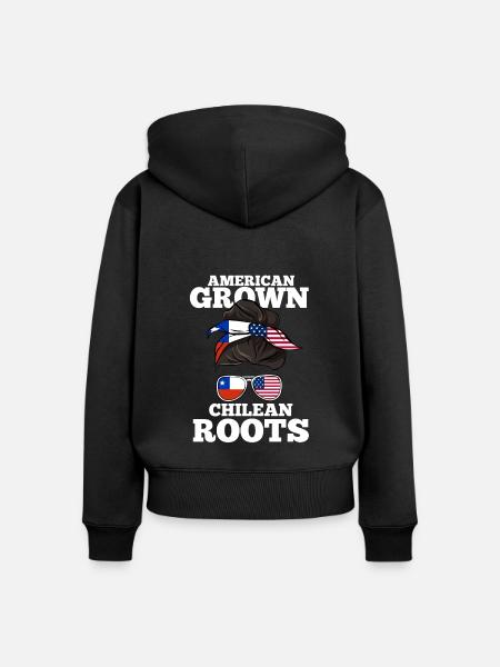 Chile - Frauen Premium Bio Zip Hoodie - Schwarz