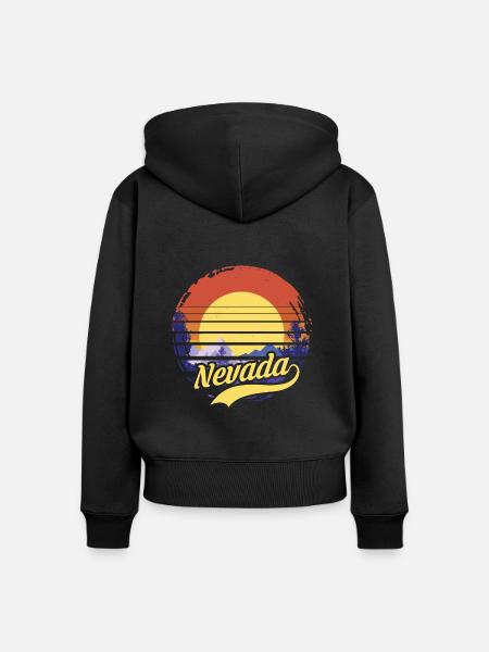 Nevada - Frauen Premium Bio Zip Hoodie - Schwarz