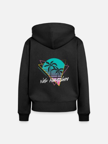New Hampshire - Frauen Premium Bio Zip Hoodie - Schwarz