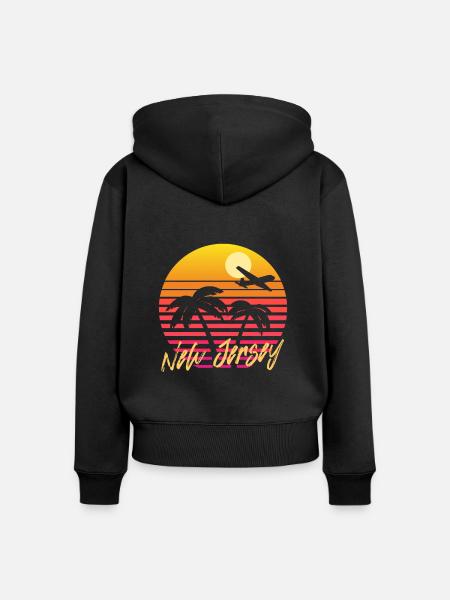 New Jersey - Frauen Premium Bio Zip Hoodie - Schwarz